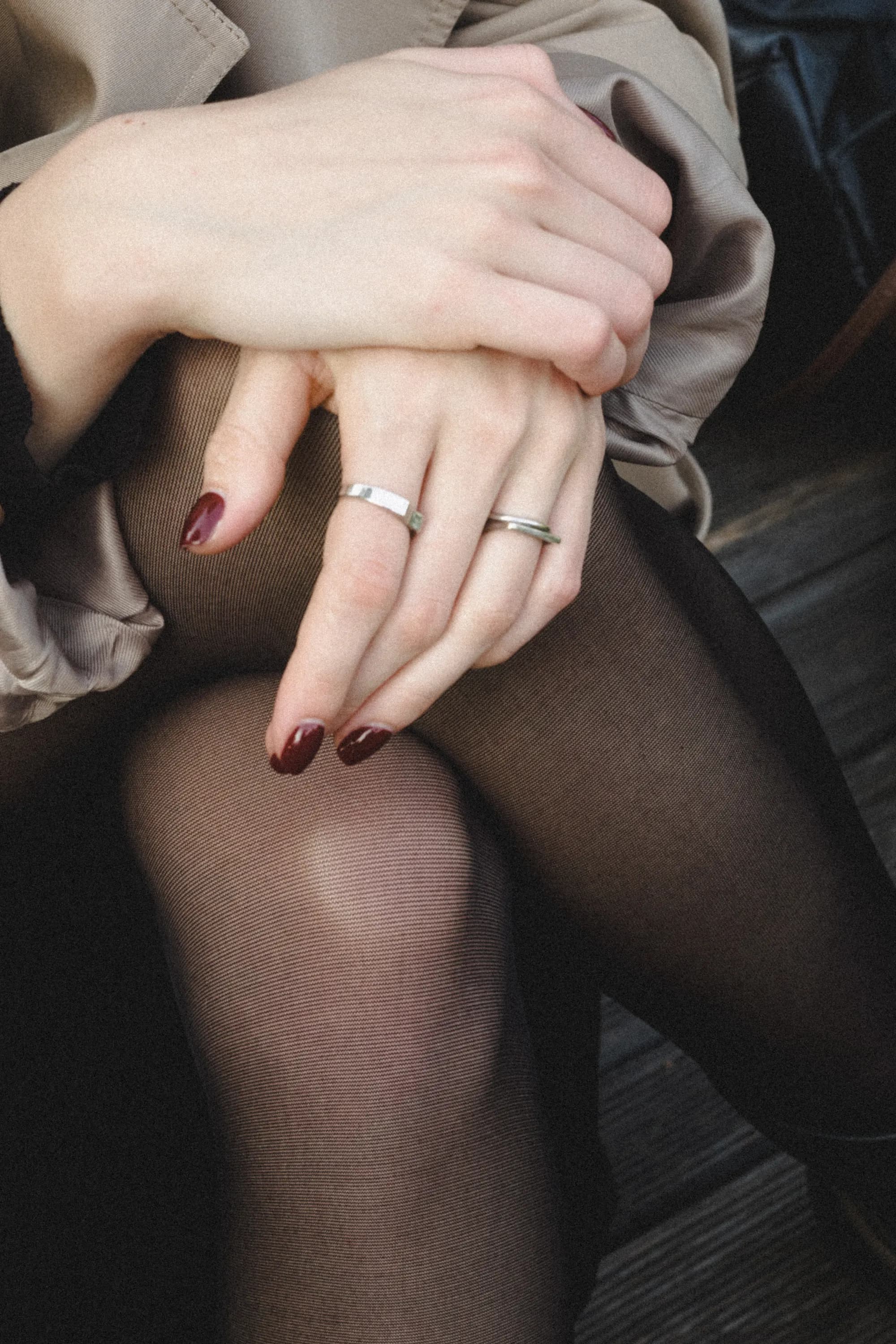 Hands with rings and polished nails